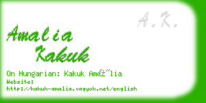 amalia kakuk business card